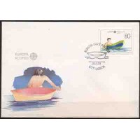 AÇORES FDC EUROPA - FDC ANO 1989 - TEMA EUROPA BRINCADEIRAS INFANTIS - MENINO NO BARQUINHO