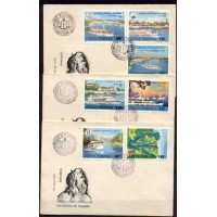 ROMÊNIA - FDCs ANO 1977 - NAVEGAÇÃO PELO RIO DANÚBIO - NAVIOS DE PASSAGEIROS - 3FC LINDA SÉRIE