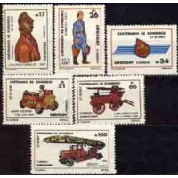 URUGUAY - ANO 1988 CENTENÁRIO DO CORPO DE BOMBEIROS SÉRIE 6 SELOS MINT