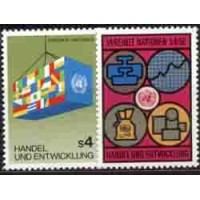 ONU VIENA - Y 034/35 (1983) COMÉRCIO E DESENVOLVIMENTO - SÉRIE 2 SELOS MINT