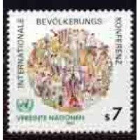 ONU VIENA - Y 038 (1984) CONFERÊNCIA INTERNACIONAL SOBRE A POPULAÇÃO NO MÉXICO SELO MINT