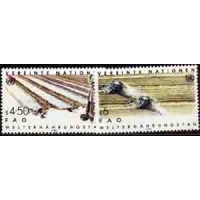ONU VIENA - Y 039/40 (1984) DIA MUNDIAL DA ALIMENTAÇÃO- PLANTAÇÕES SÉRIE 2 SELOS MINT