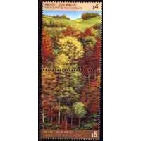 ONU VIENA - Y 081/82 (1988) SALVEM AS FLORESTAS - A SOBREVIVÊNCIA DAS FLORESTAS - SÉRIE 2 SELOS EM TIRA VERTICAL FORMANDO PAISAGEM - MINT