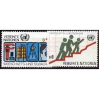 ONU VIENA - Y 014/15 (1980) CONSELHO ECONÔMICO E SOCIAL -SÉRIE 2 SELOS MINT