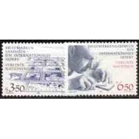 ONU VIENA - Y 060/61 (1986) A FILATELIA, UM PASSA-TEMPO INTERNACIONAL -SÉRIE 2 SELOS MINT