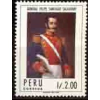 PERU - Y 858 (1987) HOMENAGEM AO GENERAL FELIPE SANTIAGO SALAVERRY - RETRATO SELO MINT
