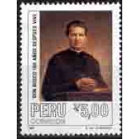 PERU - Y 879 (1988) CENTENÁRIO DA MORTE DE SÃO JOÃO BOSCO -SELO MINT