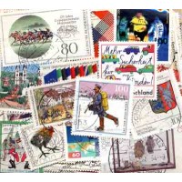 ACUMULAÇÃO ALEMANHA FEDERAL E UNIFICADA - BONITO PACOTE COM 200 SELOS COMEMORATIVOS USADOS DE EXCELENTE QUALIDADE