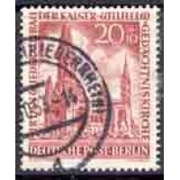 ALEMANHA BERLIN - Y 0094 (1953) DA SÉRIE CONSOLIDAÇÃO DAS RUÍNAS DE IGREJA .... 20p+10p VERMELHO CARMINADO - USADO 