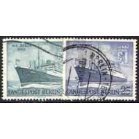 ALEMANHA BERLIN - Y 0111/112 (1955) LANÇAMENTO DO NAVIO BERLIN - SÉRIE 2 SELOS USADOS 