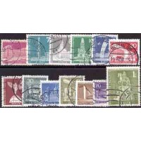 ALEMANHA BERLIN - Y ....0126/ 135... (1956-63) SÉRIE CORRENTE MONUMENTOS III- 13 SELOS USADOS DE SÉRIE DE 16 SELOS