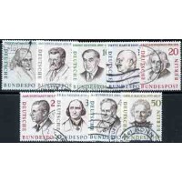 ALEMANHA BERLIN - Y 0144/151 (1957-59) BERLINENSES CÉLEBRES II - SÉRIE 9 SELOS USADOS 
