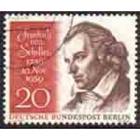 ALEMANHA BERLIN - Y 0169 (1959) BICENTENÁRIO DE FRIEDRICH SCHILLER (1759-1805) RETRATO - SELO USADO