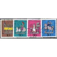 ALEMANHA BERLIN - Y 0318/321 (1969) FIGURINHAS DE ESTANHO -SÉRIE 4 SELOS USADOS 