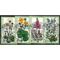 ALEMANHA BERLIN - Y 0518/521 (1977) FLORES LOCAIS - SÉRIE 4 SELOS USADOS 