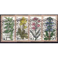 ALEMANHA BERLIN -Y 0535/538 (1978) FLORES DOS BOSQUES - LINDA SÉRIE COM 4 SELOS USADOS 