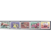 EQUADOR - Y 1389/93 (1997) - ORQUIDEAS DA FLORESTA DE MAZAN - SERIE 5 SELOS MINT