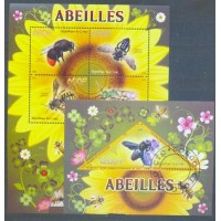 CONGO - FAUNA - ABELHAS - SÉRIES COMPLETAS  - 4 SELOS + BLOCO