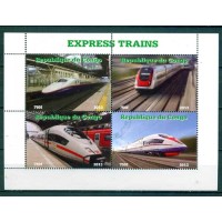 CONGO - TRENS DE ALTA VELOCIDADE 2013- SÉRIES COMPLETAS CARIMBADAS