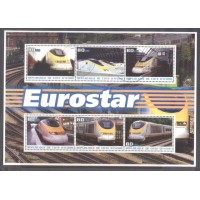 COSTA DO MARFIM - TRENS - BLOCO -COM 6 SELOS - EUROTUNEL