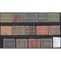 D-01/14 - CIFRAS HORIZONTAIS - SÉRIE COMPLETA - CARIMBADA - SEM GOMA - RHM R$ 260,00 (52 UFS X R$ 5,00)