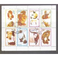 DHUFAR - GATO  - SERIE 4 SELOS CARIMBADOS 