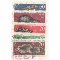 ALEMANHA DEMOCRATICA - FAUNA MARINHA - 1963 -  USADO - PROTEÇÃO DA FAUNA - SÉRIE 5 SELOS - Y 681/685 