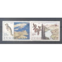 YUGOSLAVIA - FAUNA MARINHA - 1982 - ECOLOGIA - FAUNA - RAMO DE PINHEIRO - SÉRIE 2 SELOS - MINT - Y 1827/1828