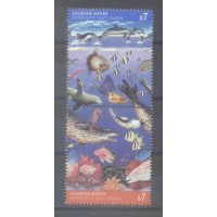 FAUNA MARINHA - 1992 - MEIO AMBIENTE MARINHO - SÉRIE COM 2 SELOS MINT - SE-TENANT VERTICALMENTE - Y 139/140 