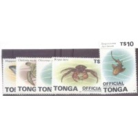 FAUNA MARINHA - 1996 - TONGA - COM SOBRECARGA OFICIAL - S-77/81