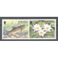FAUNA MARINHA - 2001 - JERSEY - TEMA EUROPA - ÁGUA RIQUEZA NATURAL - SÉRIE 2 SELOS - MINT - Y 984/985 