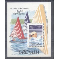 GRENADA - 1986 - Y B-160 (1986) ESPORTE: NATAÇÃO -PRELÚDIO DOS JOGOS OLÍMPICOS DE SEOUL - $3+$1 DISCIPLINA : NATAÇÃO -BLOCO MINT