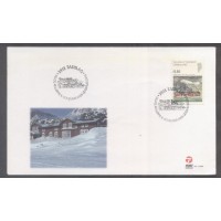 GROENLÂNDIA - Y 0453 (2006) CIÊNCIA: CENTENÁRIO DA ESTAÇÃO ÁRTICA DE QEQERTARSUAQ - EDIFÍCIOS DA SEDE - SELO SOBRE FDC