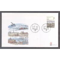 GROENLÂNDIA - Y 0497 (2008) CIÊNCIA: 125º ANIVERSÁRIO DA ESTAÇÃO ÁRTICA DE NUUK EDIFÍCIOS - SELO SOBRE FDC