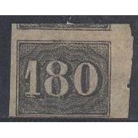 I-16 - 1850 - VERTICAIS - 180 RÉIS - NOVO GOMADO CHARNEIRA - 2 MARGENS LUXO - MARGEM INFERIOR PEQUENA RENTE AO QUADRO - RHM 330 UFS