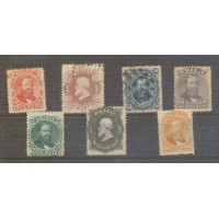 I-23/29 - 1866 - DOM PEDRO II - SÉRIE COMPLETA - CARIMBADA 