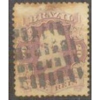 I-24 - 1866 - DOM PEDRO II - 20 RÉIS - CARIMBADO - CHARNEIRA