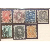 I-30/36 - 1876 - DOM PEDRO II - PERCÉ - SÉRIE COMPLETA - CARIMBADA