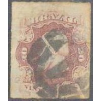 I-31 - 1876 - DOM PEDRO II - PERCÉ - 20 RÉIS - CARIMBADO - CHARNEIRA