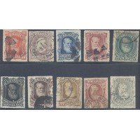 I-37/46 - 1877/78 - DOM PEDRO II - PERCÊ - BARBA BRANCA -  CARIMBADA - SÉRIE COMPLETA COM SELOS MUITO BEM ESCOLHIDOS / BONITOS - RHM 294 UFS