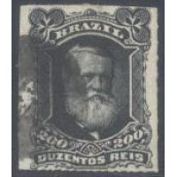 I-42 - 1877 - DOM PEDRO II - PERCÊ - BARBA BRANCA - CARIMBADO - CHARNEIRA