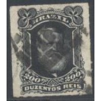 I-42 - 1877 - DOM PEDRO II - PERCÊ - BARBA BRANCA - CARIMBADO 