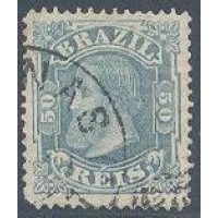I-48 - 1881 - DOM PEDRO II - CABEÇA PEQUENA - 50 RÉIS - CARIMBADO