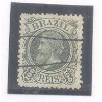 I-49 - 1881 - DOM PEDRO II - CABEÇA PEQUENA - 100 RÉIS - CARIMBADO - CHARNEIRA -LINDO