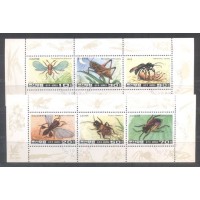 KOREA DO NORTE - INSETOS - 2 BLOCOs COM 3 SELOS