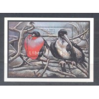 LIBÉRIA - PÁSSARO - BLOCO COM 1 SELO