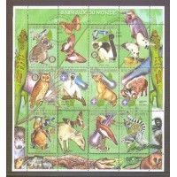 MADAGASCAR - FAUNA  - SERIE 4 SELOS CARIMBADOS 