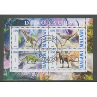 MALAWI - DINOSSAURO  - BLOCO CARIMBADO