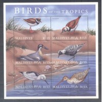 MALDIVES - AVES - BLOCO COM 6 SELOS