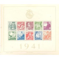 PORTUGAL - BL-004 - 1941 - CHARNEIRA - LEVES PONTOS DE FERRUGEM